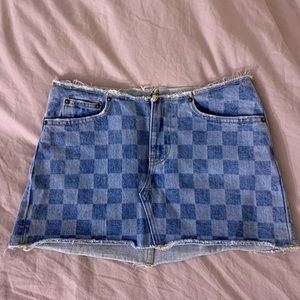LF CARMAR denim checker skirt size 0